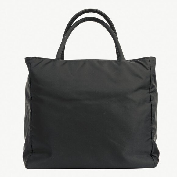 Prada Black Tessuto Nylon Logo-Plaque Tote - Picture 4 of 11